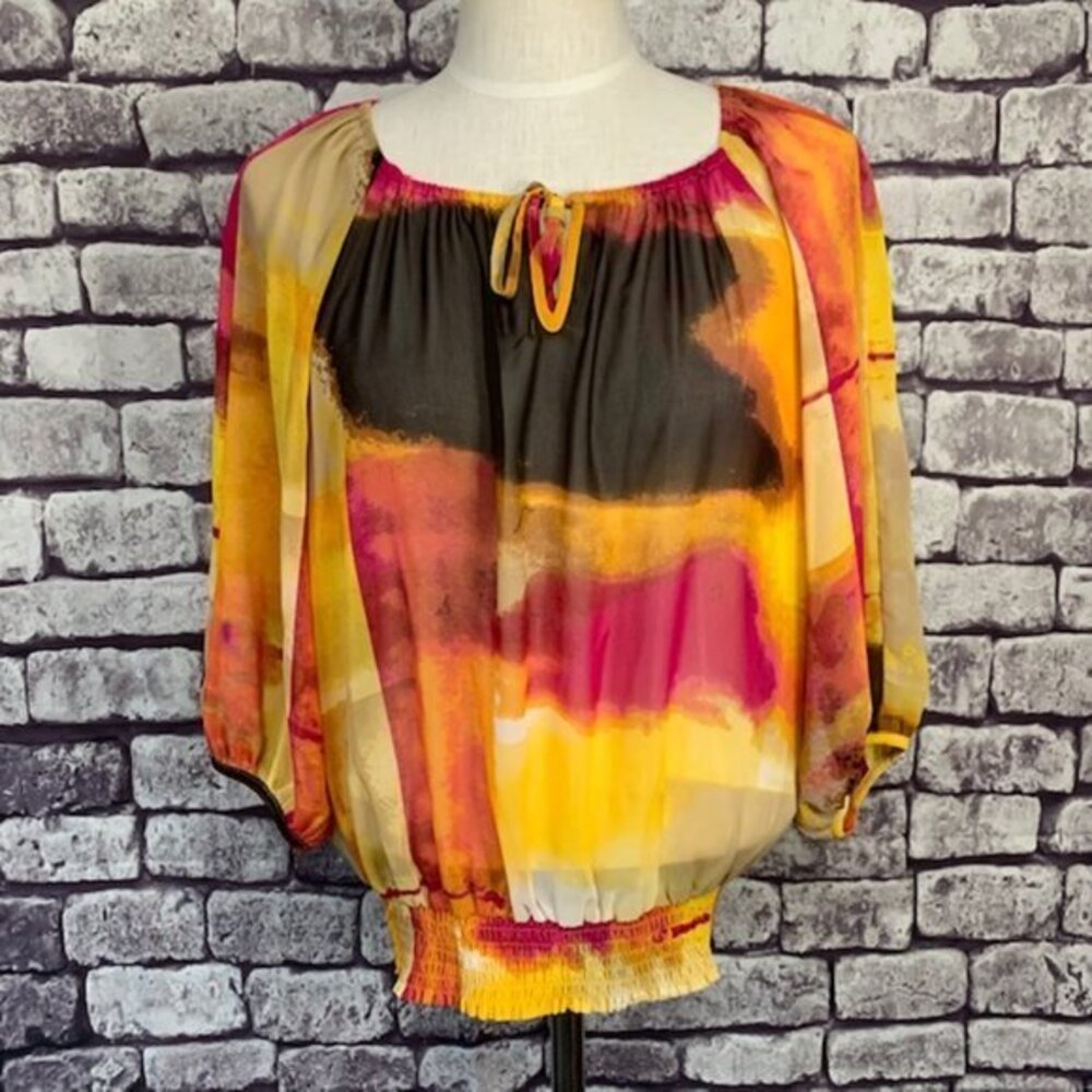 Alfani Sheer 3/4 Sleeve Top Size 6